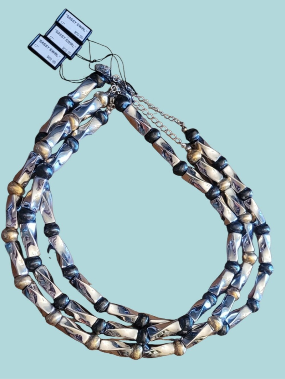 Sassy Swirl Silver & Gold Necklace